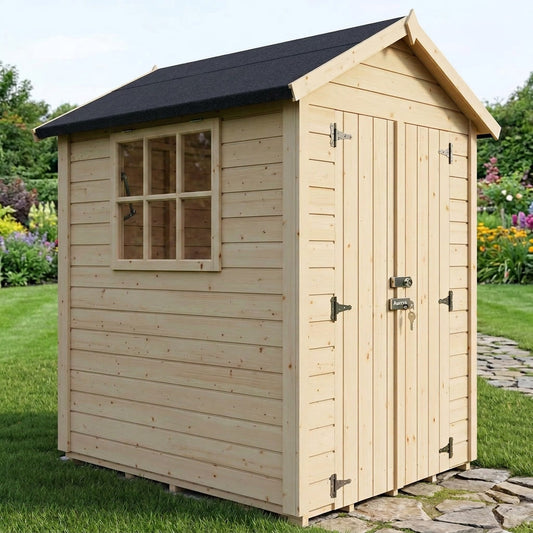 Aurazo 6ft x 6ft Garden Shed — With Windows