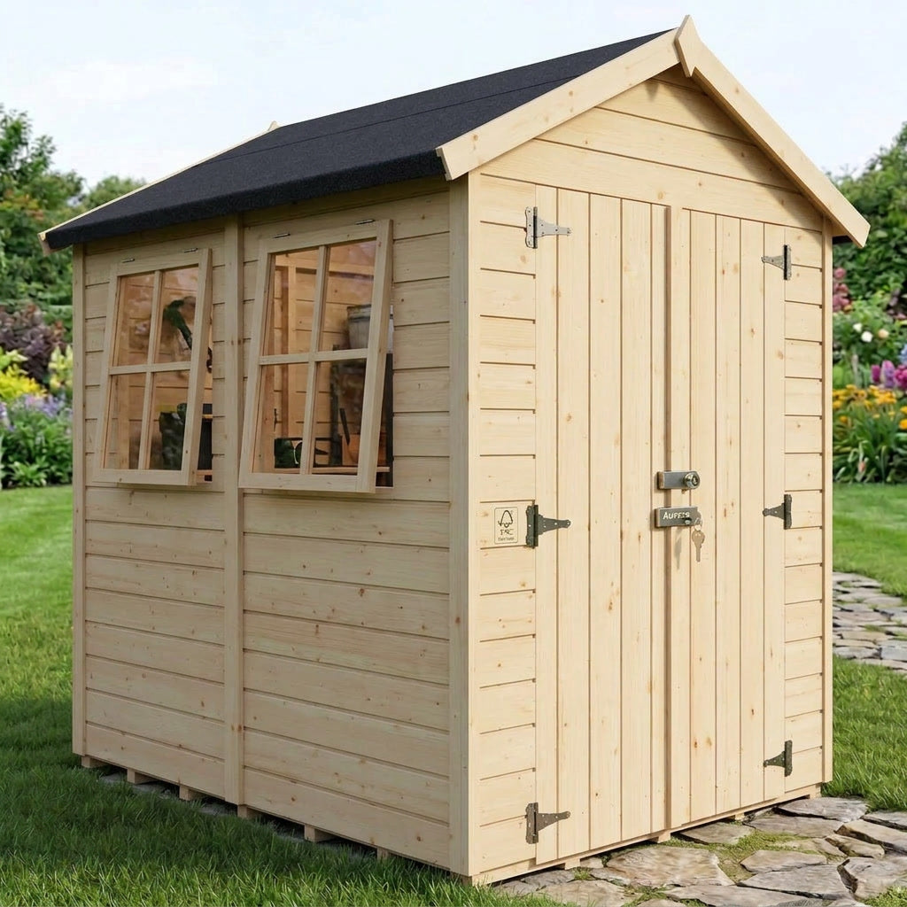 Aurazo 8ft x 6ft Garden Shed — With Windows