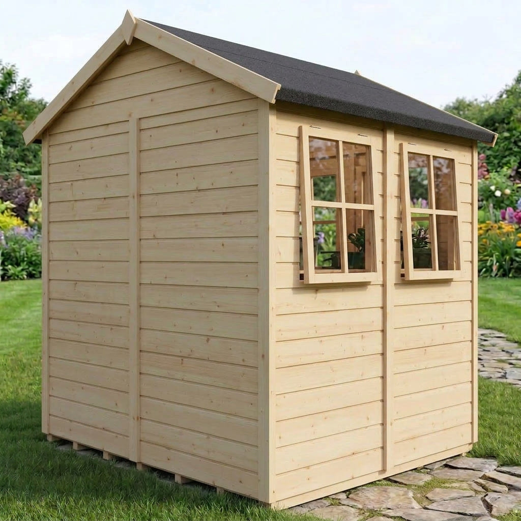 Aurazo 8ft x 6ft Garden Shed — With Windows