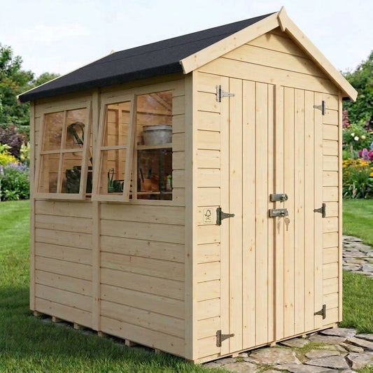 Aurazo 10ft x 6ft Garden Shed — With Windows