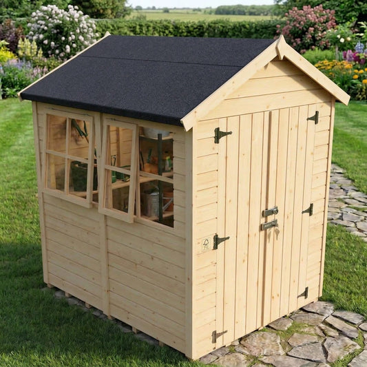 Aurazo 10ft x 6ft Garden Shed — With Windows